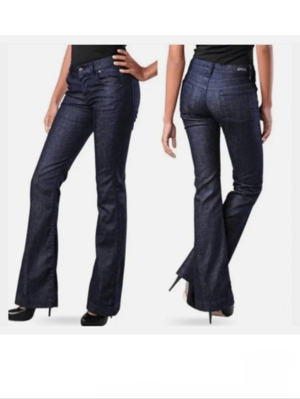 Citizens Of Humanity Hutton Mid-Rise Wide Leg Flare Jeans Dark Wash Size 28